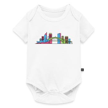 Sydney City Skyline Opera House Bridge Line Kunst - Baby Premium Kurzarmbody - Weiß - Vorne