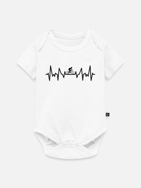 Mountainbiker-Herzschlag - Baby Premium Kurzarmbody - Weiß