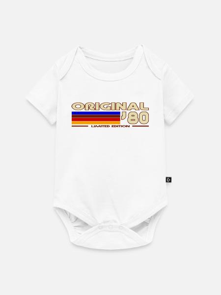 1980 - Baby Premium Kurzarmbody - Weiß