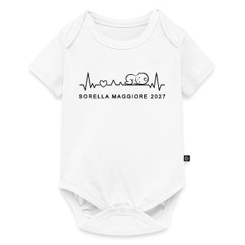 Tu Sarai Sorella Maggiore 2027 Battito Cardiaco - Baby Premium Kurzarmbody - Weiß - Vorne