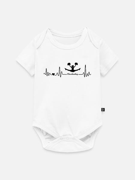 Cheerleader Herzschlag Cheerleading - Baby Premium Kurzarmbody - Weiß