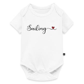 Cadeau de typographie Sailing Heart - Body à manches courtes Premium Bébé - blanc - Devant