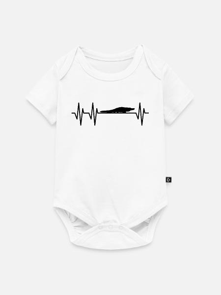 Alligator Herzschlag - Baby Premium Kurzarmbody - Weiß