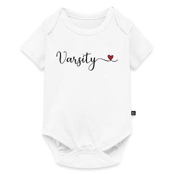 Varsity Heart Design - Baby Premium Kurzarmbody - Weiß - Vorne