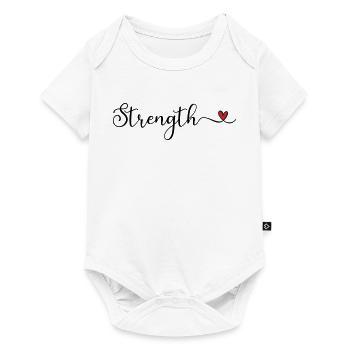 Strength Heart Typography - Baby Premium short-sleeve bodysuit - white - Front