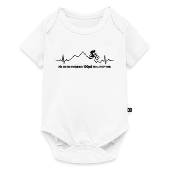 Mountain Bike ECG Heartbeat MTB Jump Saying - Baby Premium short-sleeve bodysuit - white - Front