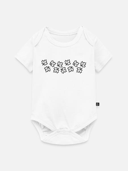Ahornblatt Blätter Laub - Baby Premium Kurzarmbody - Weiß
