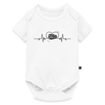Feuerwehr Herzschlag Rettungsdienst Fan Geschenk - Baby Premium Kurzarmbody - Weiß - Vorne