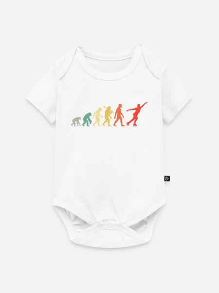 Eiskunstläufer Evolution Eiskunstlauf Schlittschuh - Baby Premium Kurzarmbody - Weiß