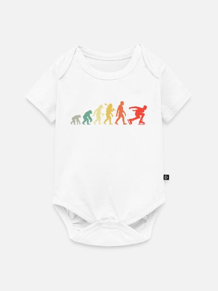 Retro Eisschnellauf Evolution Eisschnellläufer - Baby Premium Kurzarmbody - Weiß
