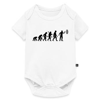 Darts Evolution Dart Zielen Auf Zielscheibe - Baby Premium Kurzarmbody - Weiß - Vorne