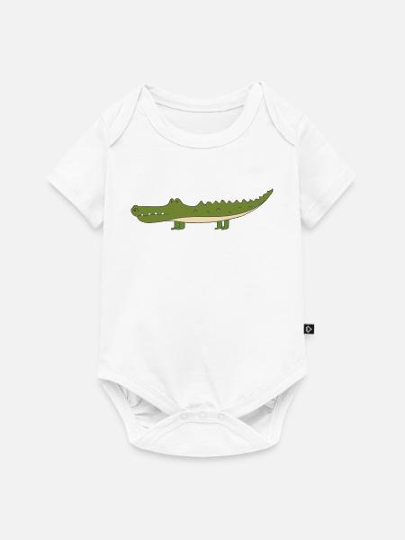 Krokodil - Baby Premium Kurzarmbody - Weiß