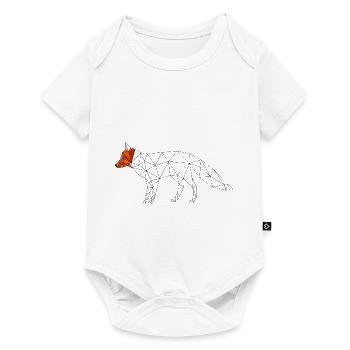 Fuchs geometrisch low poly bunter Kopf 3D Geschenk - Baby Premium Kurzarmbody - Weiß - Vorne