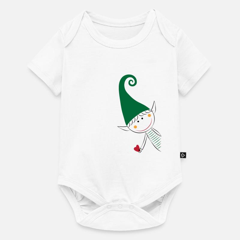 Cadeau de brownie elfe de Noël elfe - Body à manches courtes Premium Bébé - blanc