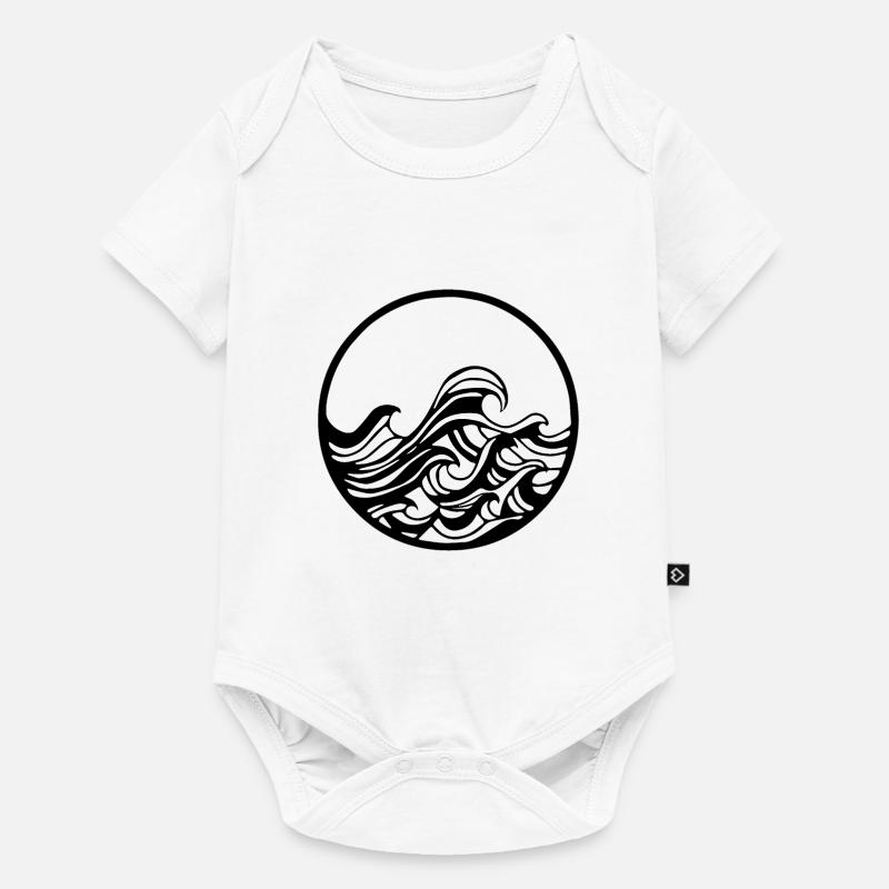 Vague eau surf surf mer océan mer Baltique - Body à manches courtes Premium Bébé - blanc
