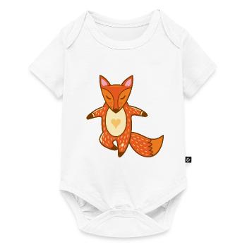 Renard de yoga - Body à manches courtes Premium Bébé - blanc - Devant