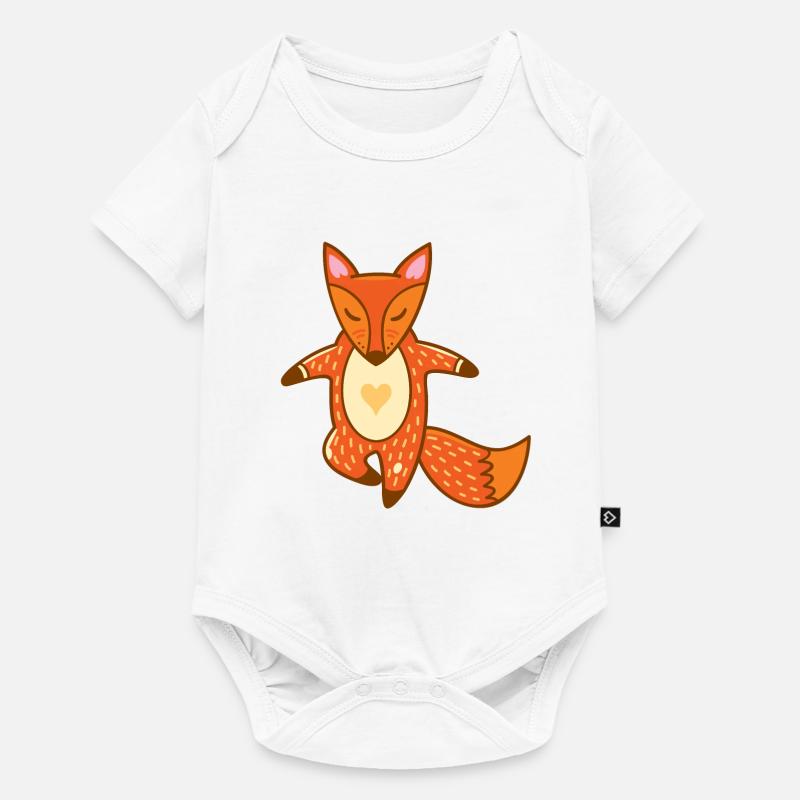 Renard de yoga - Body à manches courtes Premium Bébé - blanc