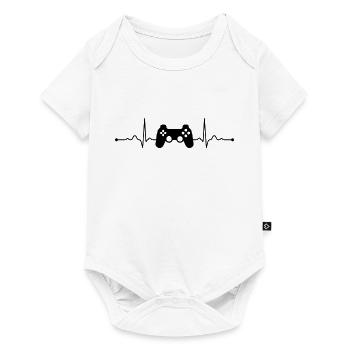 Cadeau de chemise contrôleur de joueur rétro Heartbeat - Body à manches courtes Premium Bébé - blanc - Devant