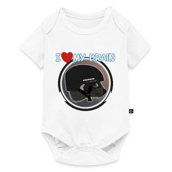 J'aime mon cerveau Wolverine s'en fiche - Body à manches courtes Premium Bébé - blanc - Devant