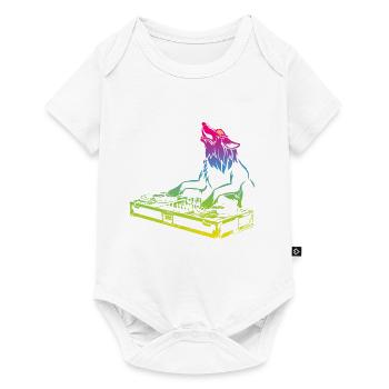 Cool vintage music producer DJ Wolf - Baby Premium short-sleeve bodysuit - white - Front