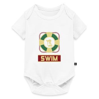 Maillot de bain piscine piscine cadeau de l'eau - Body à manches courtes Premium Bébé - blanc - Devant