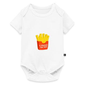 Exercise? Extra Fries? UNISEX FOOD - Baby Premium Kurzarmbody - Weiß - Vorne