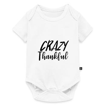 Crazy Thankful Thanksgiving Typography - Baby Premium short-sleeve bodysuit - white - Front