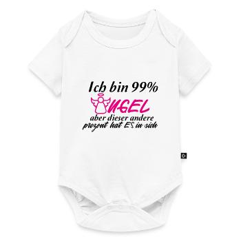 Ich bin 99 Prozent Engel... - Baby Premium Kurzarmbody - Weiß - Vorne