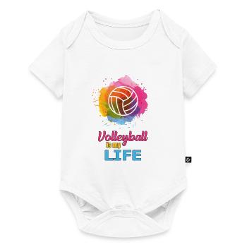Volleyball Volleyballer Sport Beachvolleyball - Baby Premium Kurzarmbody - Weiß - Vorne