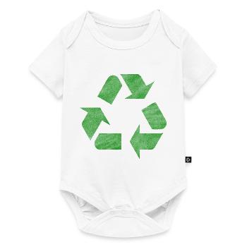Recycle logo in a vintage look for Earth Day - Baby Premium short-sleeve bodysuit - white - Front