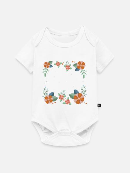 Blumen - Baby Premium Kurzarmbody - Weiß