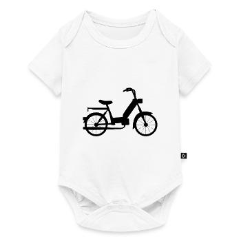 Moped outline silhouette motor-bike black - Baby Premium short-sleeve bodysuit - white - Front