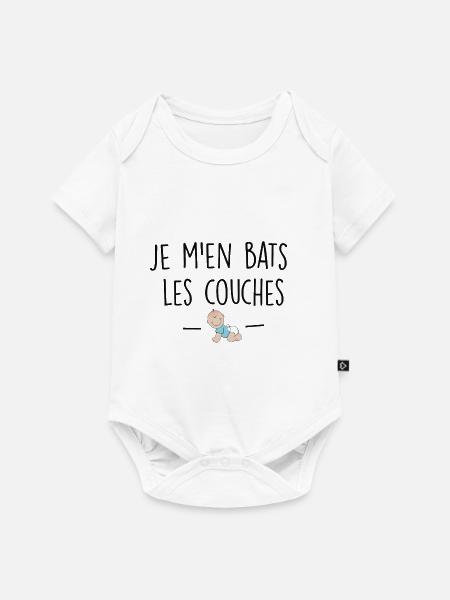 bats les couches - Body à manches courtes Premium Bébé - blanc