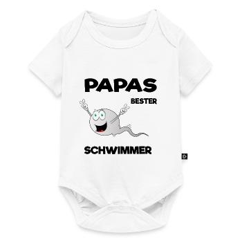 Papas bester Schwimmer - Baby Premium Kurzarmbody - Weiß - Vorne
