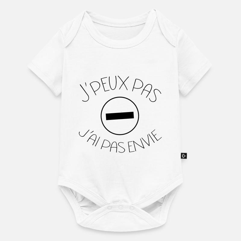J'peux pas j'ai pas envie panneau sens interdit - Body à manches courtes Premium Bébé - blanc