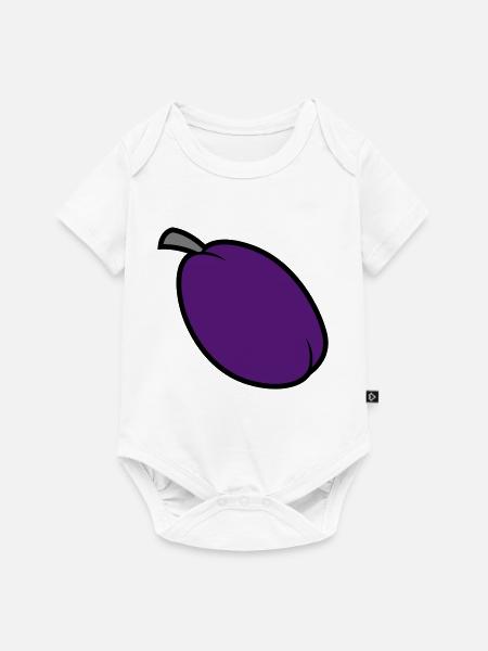 Pflaume - Baby Premium Kurzarmbody - Weiß