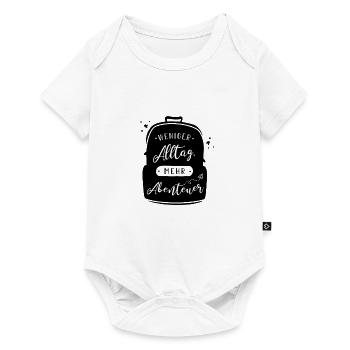 Weniger Alltag, mehr Abenteuer! - Baby Premium Kurzarmbody - Weiß - Vorne