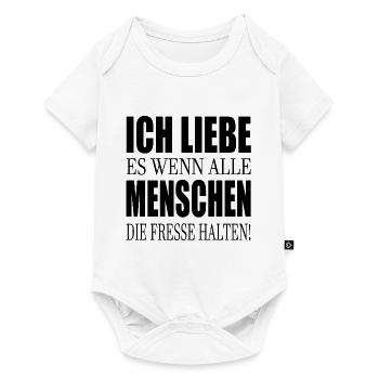 Ich liebe Menschen Fresse halten Halt s - Baby Premium Kurzarmbody - Weiß - Vorne