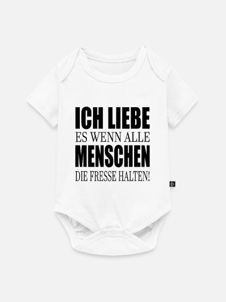 Ich liebe Menschen Fresse halten Halt s - Baby Premium Kurzarmbody - Weiß