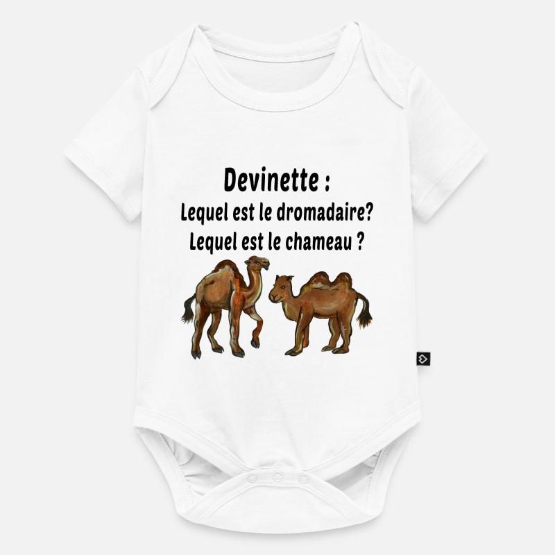 devinette lequel le dromadaire lequel le chameau - Body à manches courtes Premium Bébé - blanc