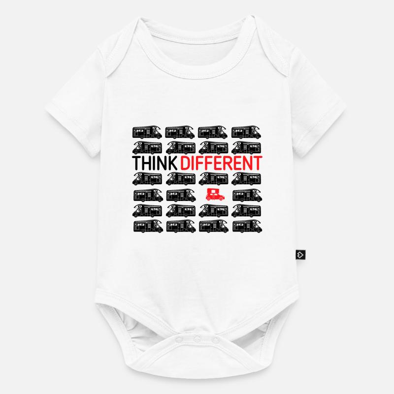 Think Different Dachzelt Geschenk Camper Camping - Baby Premium Kurzarmbody - Weiß