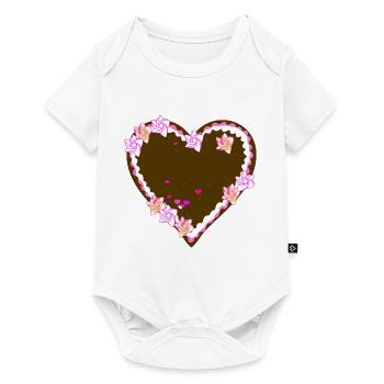 Gingerbread heart to write on yourself - Baby Premium short-sleeve bodysuit - white - Front
