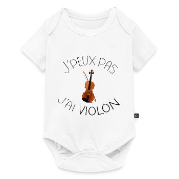 J' peux pas j'ai violon musique passion - Body à manches courtes Premium Bébé - blanc - Devant
