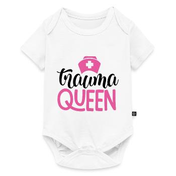 Trauma Queen Pink Nurse Slogan - Baby Premium short-sleeve bodysuit - white - Front
