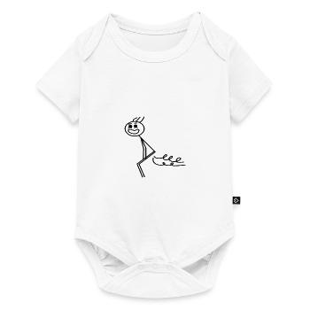 Chiffre de bâton péter - Body à manches courtes Premium Bébé - blanc - Devant