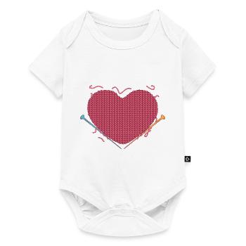 Knitting knitting crochet crochet tailor heart - Baby Premium short-sleeve bodysuit - white - Front