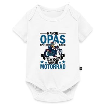 Motorrad Biker Chopper Großvater Opa - Baby Premium Kurzarmbody - Weiß - Vorne