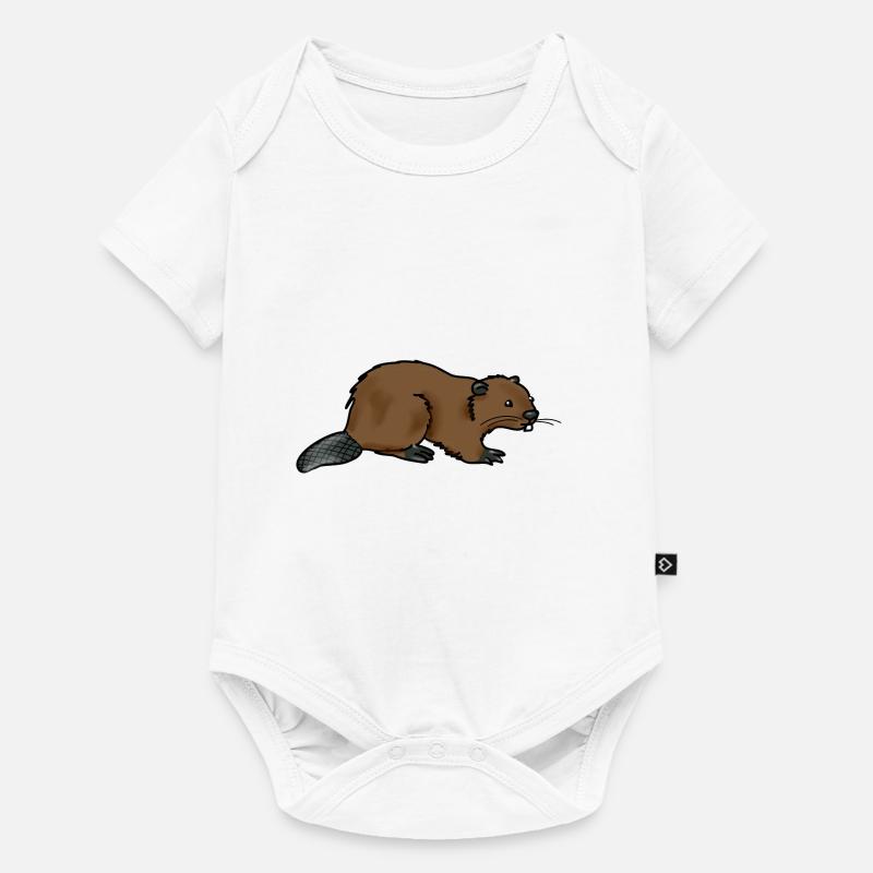 Biber - Baby Premium Kurzarmbody - Weiß
