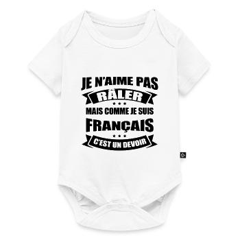 RÂLEUR FRANÇAIS - Body à manches courtes Premium Bébé - blanc - Devant