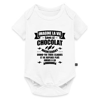 IMAGINE LA VIE SANS LE CHOCOLAT - Body à manches courtes Premium Bébé - blanc - Devant
